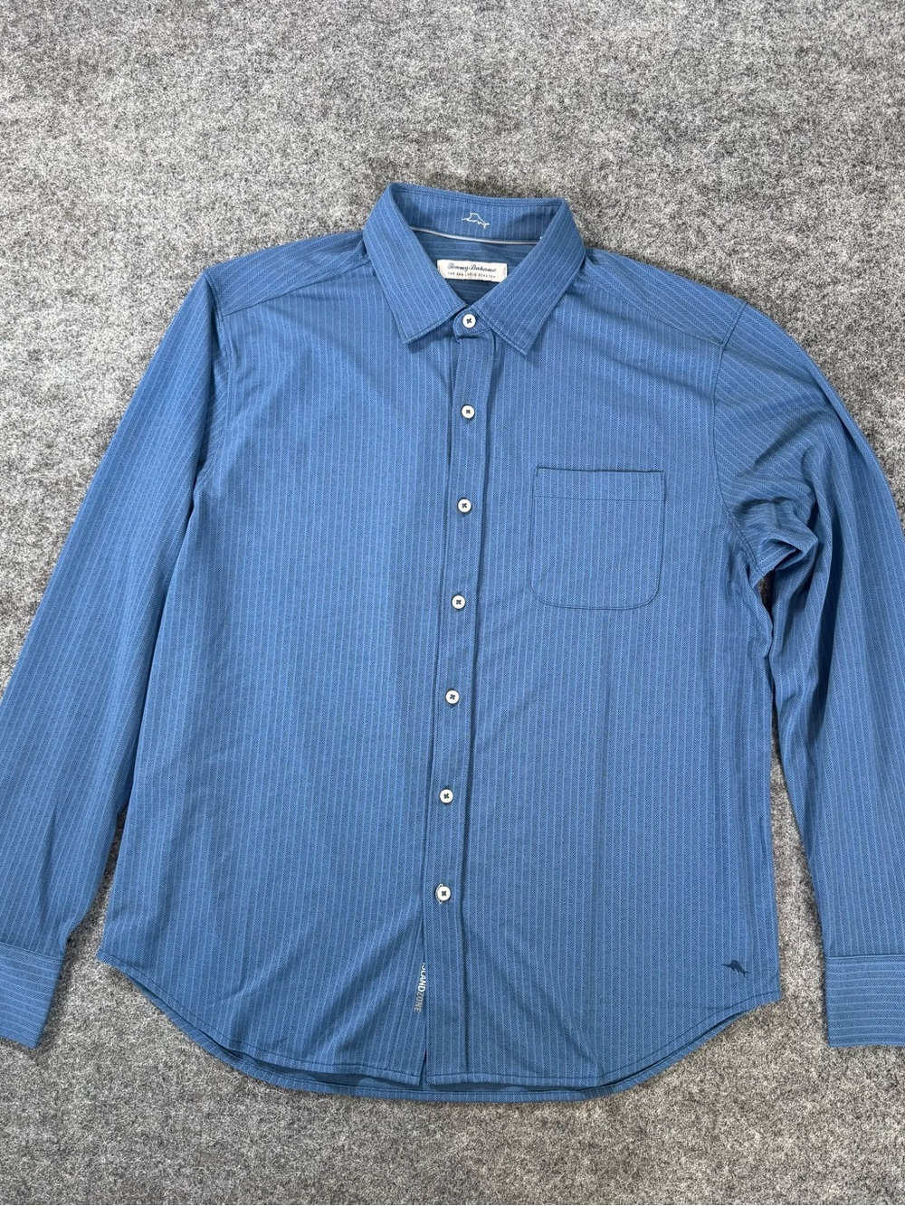Tommy Bahama San Lucio Stretch‎ Shirt Blue Micro Check Island Zone Large